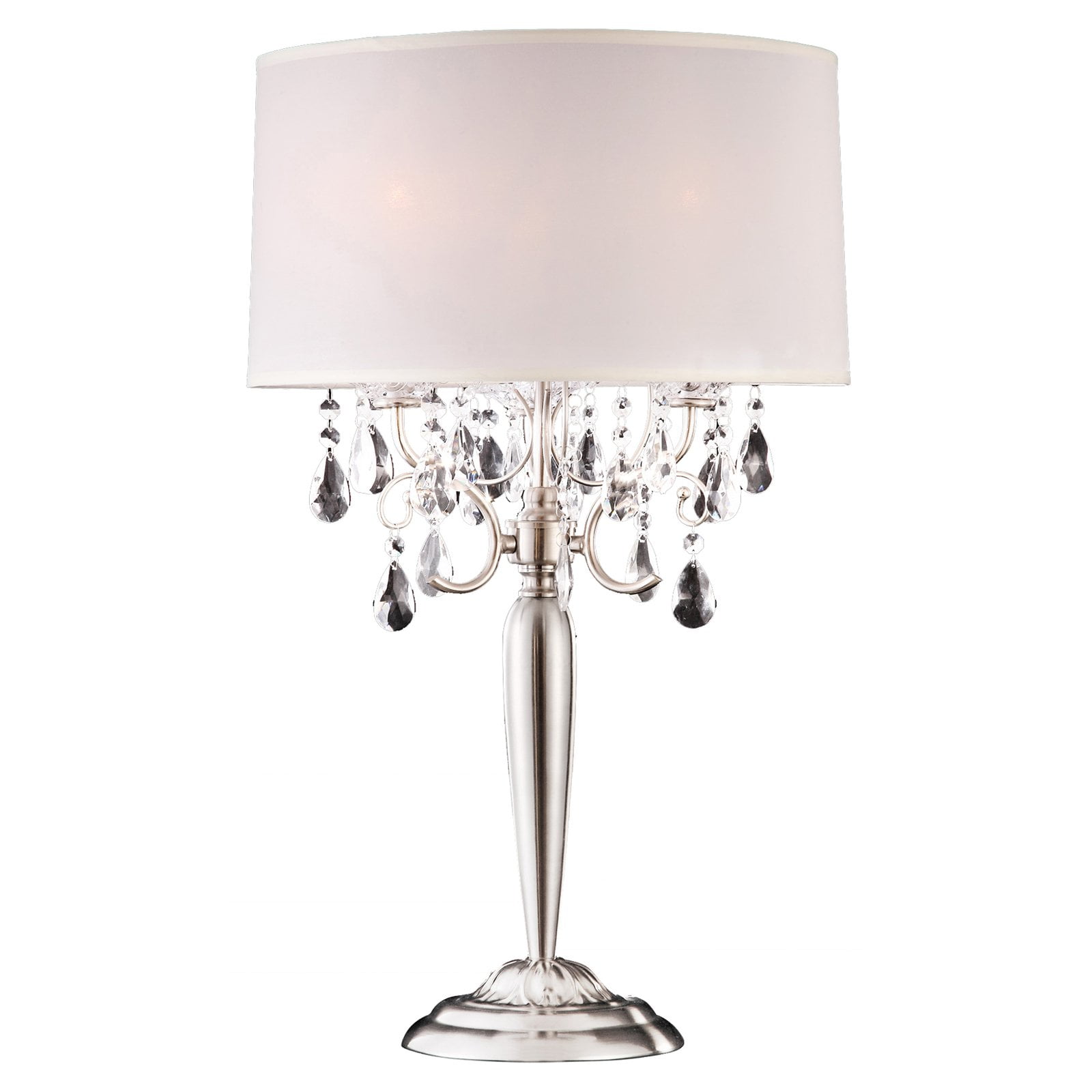 Ore International Inc Crystal Silver Table Lamp