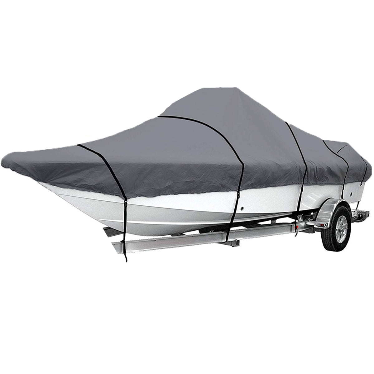 Gray 210D Waterproof Center Console Boat Cover, Heavy Duty Trailerable ...