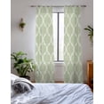 thumbnail image 3 of Sage Green Morocco Sheer Curtains 84 Inch Length 2 Panels Set for Living Room/Bedroom, Boho Abstract Geometric Grid Plaid Kitchen Curtains Grommet Semi-Sheer Curtains Window Treatments 42"x84"x2, 3 of 7