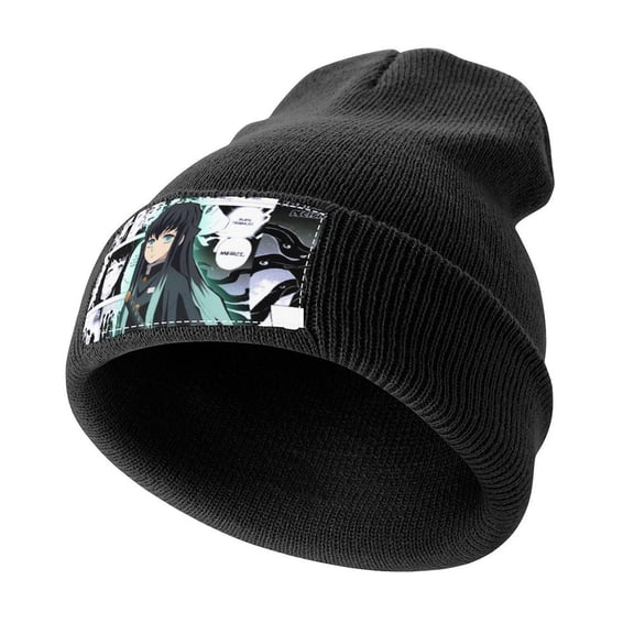 Demon Slayer Tokito Muichiro Knitted Cap for Men Women Soft Beanie Hat Casual Thermal Watch Cap Winter Warm Beanies