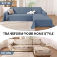 thumbnail image 6 of JIATER Couch Covers for L Shaped Sectional Sofa Covers 2-Piece Stretch Throw Sofa Slipcovers,Blue, 6 of 8