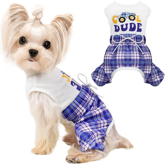 Dog Clothes for Medium Dogs Boy Girl, Dog Pjs Jumpsuit, Soft Material Stretchable Dog Pajamas Onesie, Pet Clothes Dog Costume Apparel