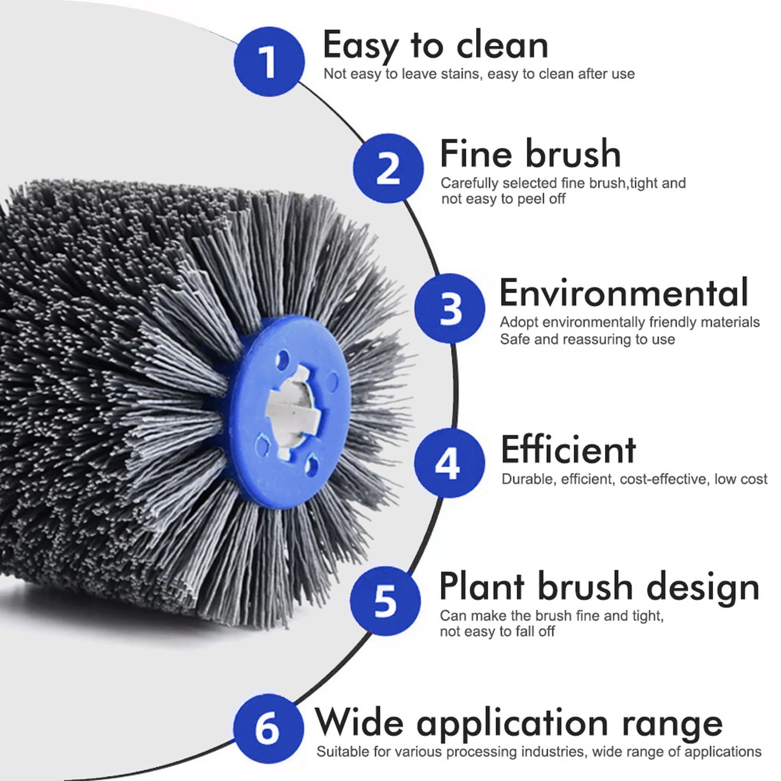 Riousery Burnishing Polishing Machine Attachment M10 Angle Grinder Drawing Wheel Multifunctional Part Power Tool Accessories for Home Improvement (10.24 inches / 26 cm)