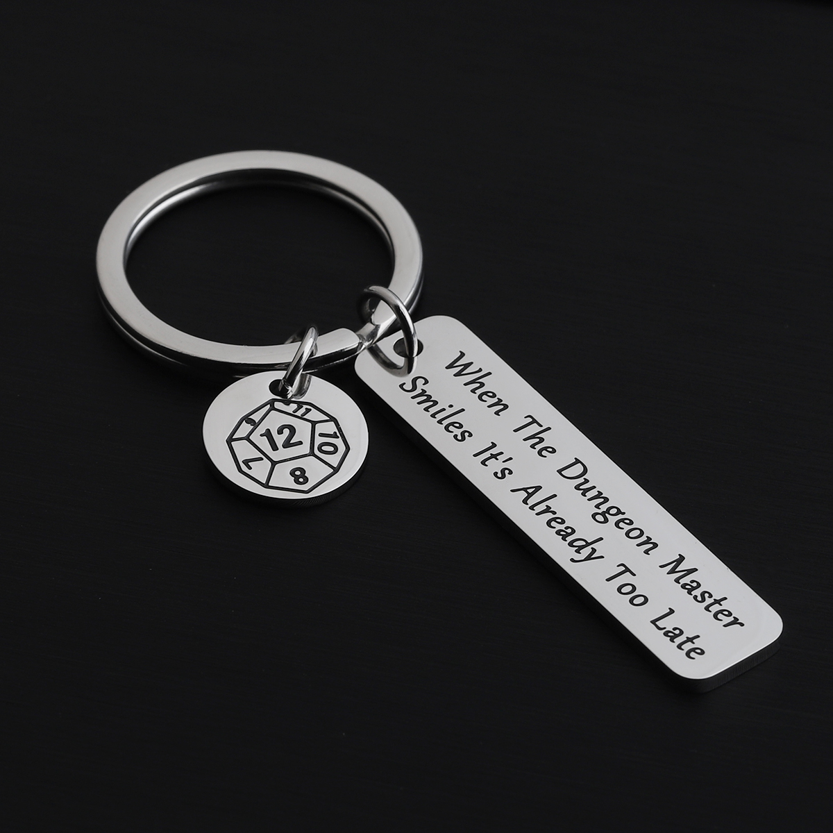 When The Dungeon Master Smiles It's Already Too Late Keychain Dungeon Master Gift Funny Dungeons and Dragons Gifts - image 4 of 5