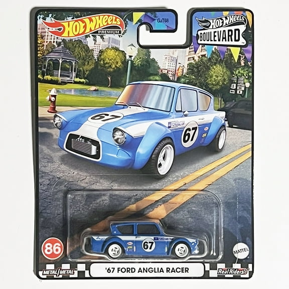HW Premium Boulevard #86 67 Ford Anglia Racer (Blue)