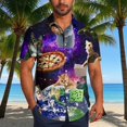 thumbnail image 1 of Blusa y camisa de manga corta con cuello vuelto para hombre, blusa informal de moda con botones estampados, blusa de manga corta con cuello vuelto, blusa de poliéster para hombre, 1 of 6