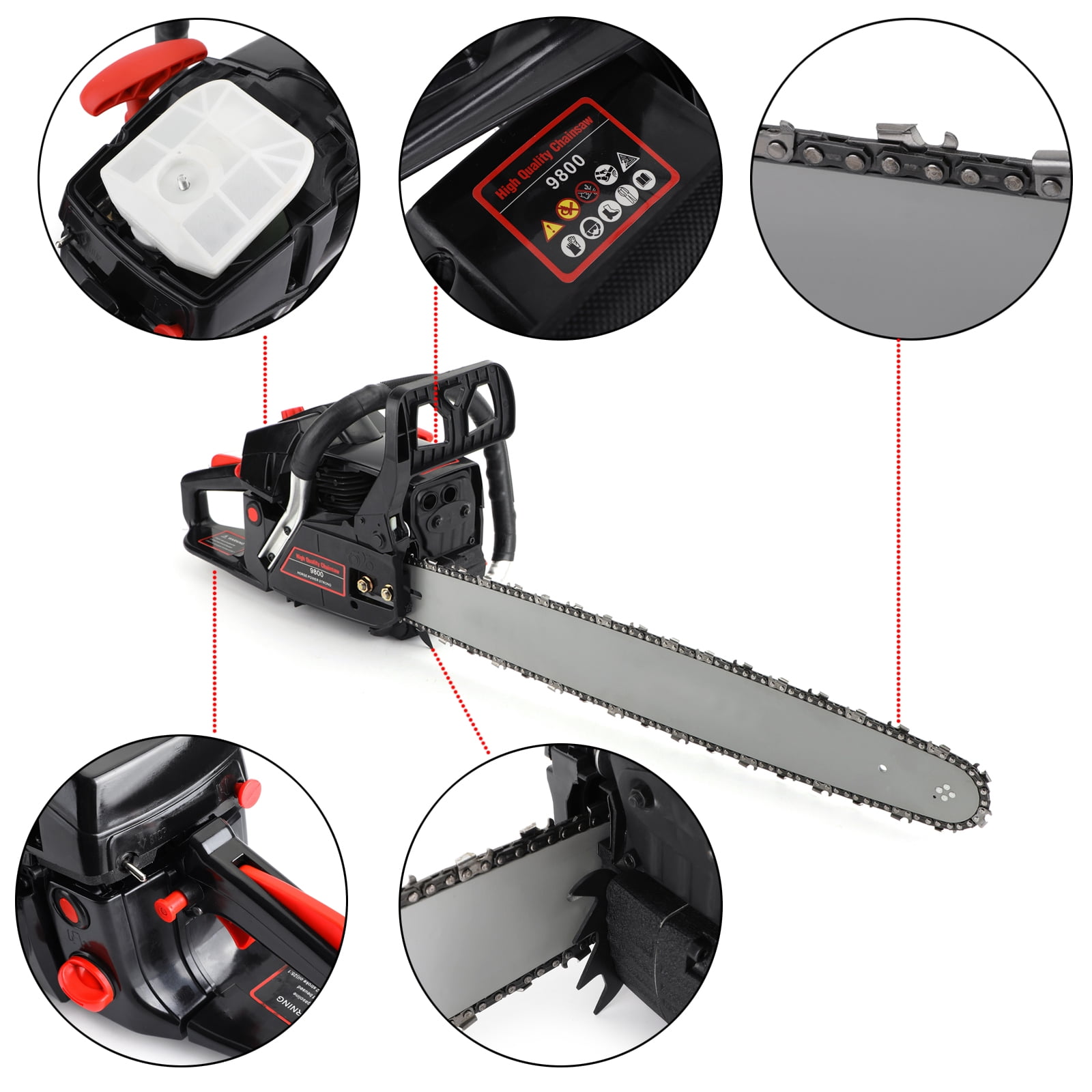 Captain Express Trading Inc. 20" 62cc 2-Cycle Gas Powered Chainsaw, for cutting and felling
