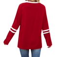 thumbnail image 2 of Long Sleeve Shirts for Women Color Block Casual Tops Fall Outfits Basic Tees Trendy Clothes Red XL, 2 of 4