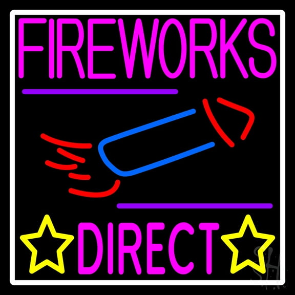 Fire Work Direct 1 LED Neon Sign 16 x 16 - inches, Clear Edge Cut Acrylic Backing, with Dimmer - Bright and Premium built indoor LED Neon Sign for special occasion decor.
