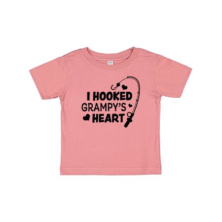 

Inktastic I Hooked Grampy s Heart with Fishing Rod Gift Baby Boy or Baby Girl T-Shirt