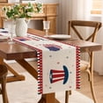 thumbnail image 6 of Nkmbld 4th of July Table Runner, 13x72 Inch Vintage Stripes Star Table Runners Decorations Linen Table Cloth for Home Kitchen Patriotic Decoration, 6 of 8