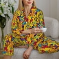 thumbnail image 6 of Pofeuu Dancing African Womens Print Womens Pajamas Set Long Sleeve Sleepwear Button Down Nightwear Soft Pj Lounge Sets Button Down Pajamas Women-X-Large, 6 of 7