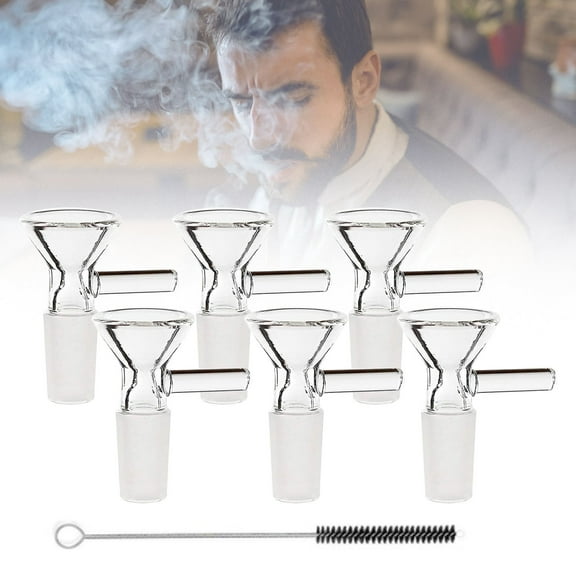 Glass Funnel 14mm Small Glass With Handle Mini Bowl For Filling Oil Water Bottles Heat Resistance Borosilicate Glass Funnel For Home (6 PCS)
