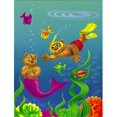 thumbnail image 1 of Teddy Bear Mermaid & Diver Flag Garden Size, 1 of 1