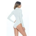 thumbnail image 4 of ACTIVE UNIFORMS Long Sleeve Turtle Neck Body Suit-Breathable Cotton Stretch Leotard (Heather Gray, 3X-Large), 4 of 6