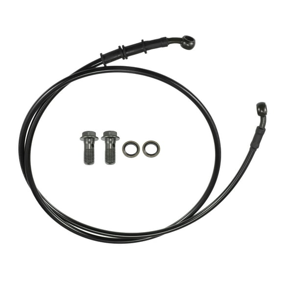 Unique Bargains Brake Hose Motorcycle ATV Braided Hydraulic Brake Line Oil Hose Pipeline 140cm Black Army Green 1 Set
