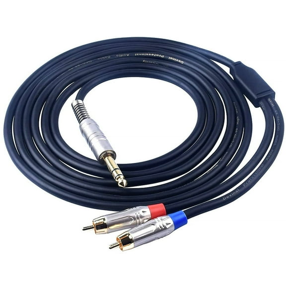 6.35mm TRS Dual RCA Cable Adapter Connector Accessories