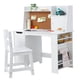 thumbnail image 1 of De madera para niños escritorio y chair set con almacenamiento y bulletin board para boys y girls, 1 of 5
