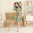 thumbnail image 3 of FORMRS Niños Bathrobe Unisex Hooded Robe Soft Plush Pajamas Sleepwear, Size 10-12T, Colorful Stripes, 3 of 7