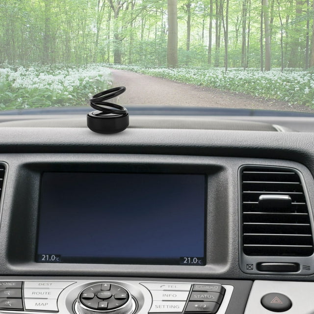HONMEET Solar Rotating Car Air Freshener Rotating Car Aromatherapy Ornament Black 1Pack