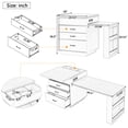 thumbnail image 3 of taoruifang Kitchen Island with Casters, Extendable Dining Table with Led Lighting, Kitchen Table with Power Strips, Buffet Table, or Bar Table for The Kitchen and Dining Room (Creamy White + Natural), 3 of 26