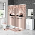 Goodwill 4PCS/Set Pretty Eyelash Shower Curtain Spark Rose Gold Drips