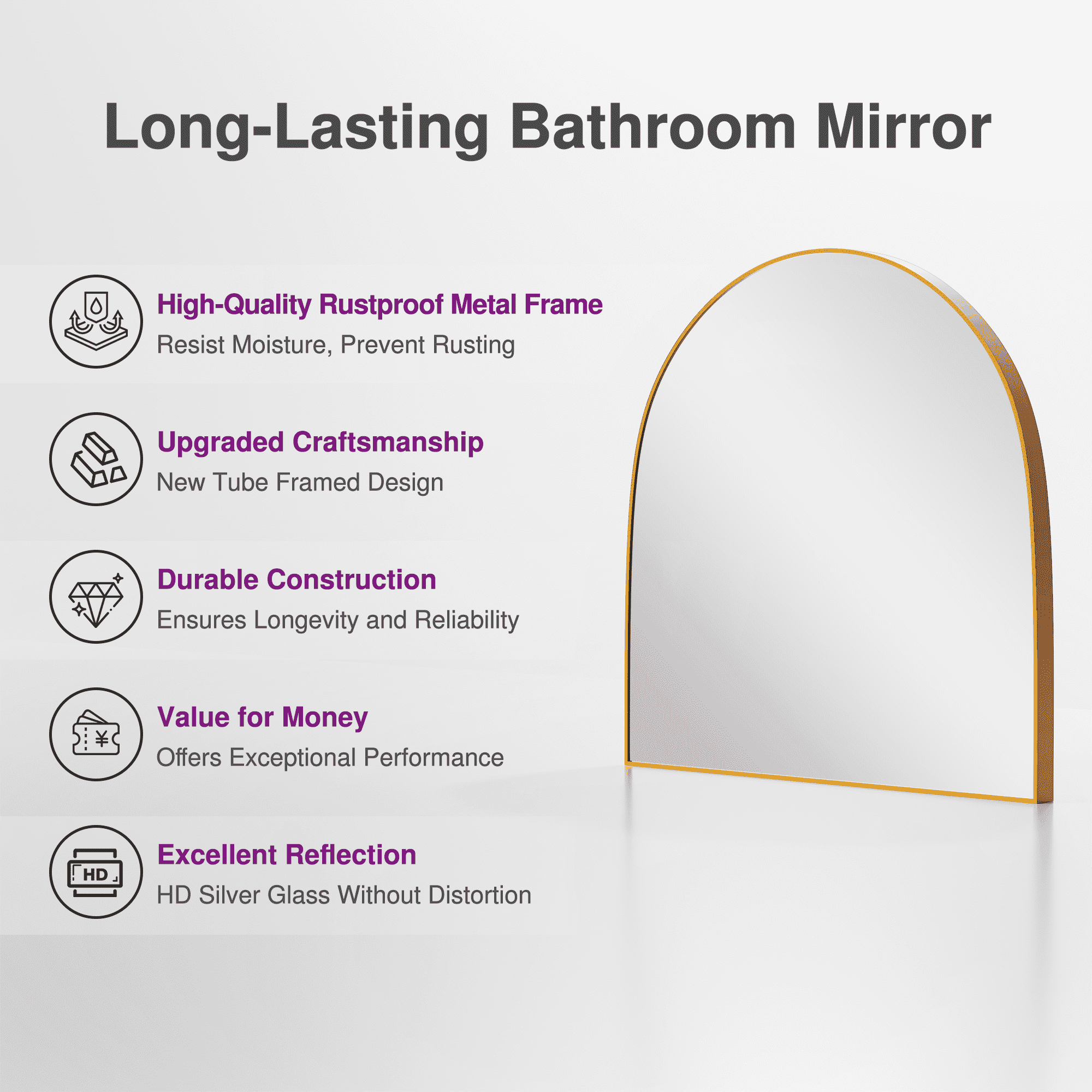 MAYEERTY 30x27 Wall Mounted Vanity Mirror Modern Bathroom Vanity Mirror for Bedroom