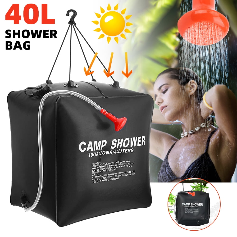 Portable Camping Solar Shower Bag, Outdoor Camp 10 Gallons/40L Hanging