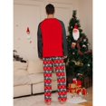 thumbnail image 4 of Matching Family Pajamas Sets Christmas PJ's Letter Plaid Printed Long Sleeve Tee and Bottom Loungewear or One-Piece Jumpsuit, 4 of 9
