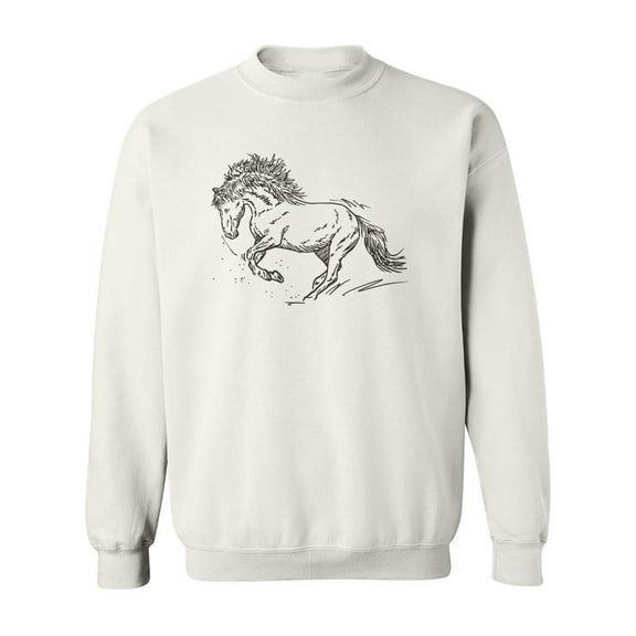 Running Horse Sketch Sweatshirt Women -Image by Shutterstock, Female XX-Large