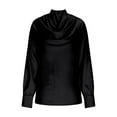 thumbnail image 6 of Aueoeo Womens Satin Blouse Cowl Neck Silk Long Sleeve Dressy Tops Fall Trendy Fashion Business Casual Outfit, 6 of 8