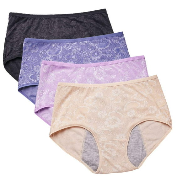 YOYI FASHION Culottes Menstruelles pour Femmes Jacquard Faciles à Nettoyer 4 Pack Taille US M/6