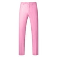 thumbnail image 4 of Zshosam Mens Pants Men's Classic-Fit Expandable-Waist Flat-Front Dress Pant(Pink,XXL), 4 of 4