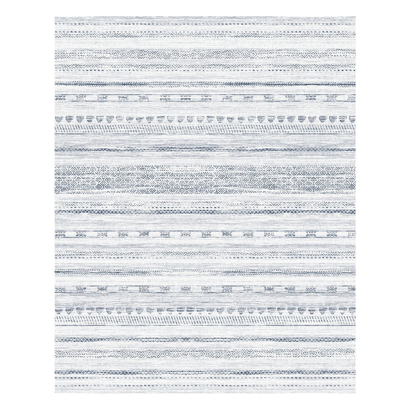 VUNATE 5'x7' Area Rugs for Living Room Washable Rugs Boho Moroccan Area Rug Soft Neutral Geometric Bohemian Carpet Distressed Indoor Rug for Bedroom Dining Room Office Foldable Nonslip Rug Blue