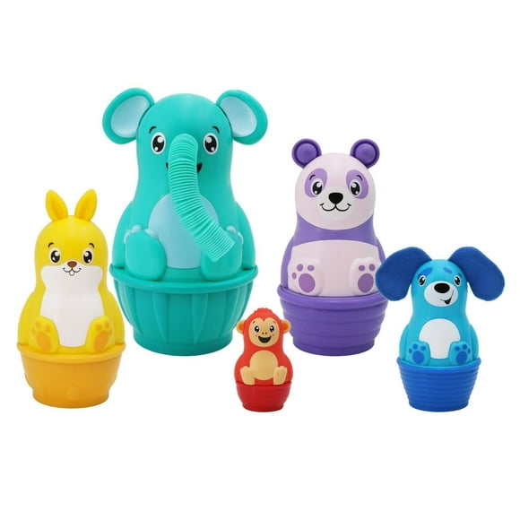 Spark Create Imagine Stack ‘N Nest Animals Toy Set 5 Nesting Pets 5 Stackable Cups Kids, 12 Months+, Unisex, 5 Nesting Pets