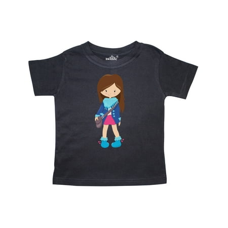 

Inktastic Fashion Girl Brown Hair Blue Jacket Blue Boots Gift Toddler Toddler Girl T-Shirt