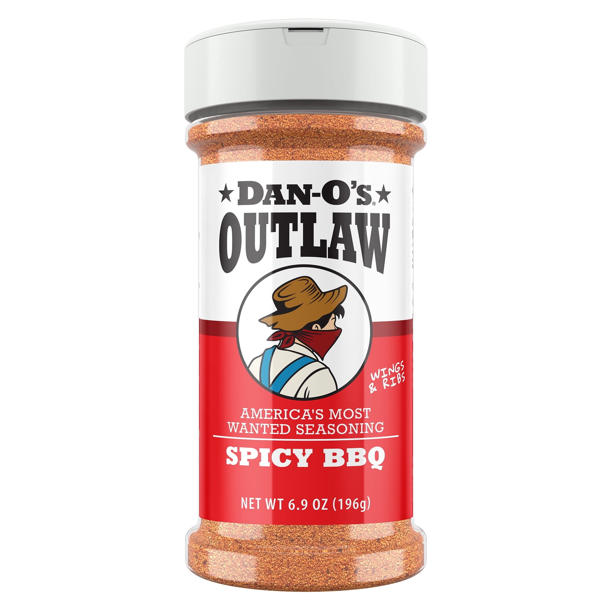 Dan-O's Outlaw Seasoning Spicy BBQ All-Purpose Seasoning for Cooking and Grilling, Medium Bottle, 6.9 oz