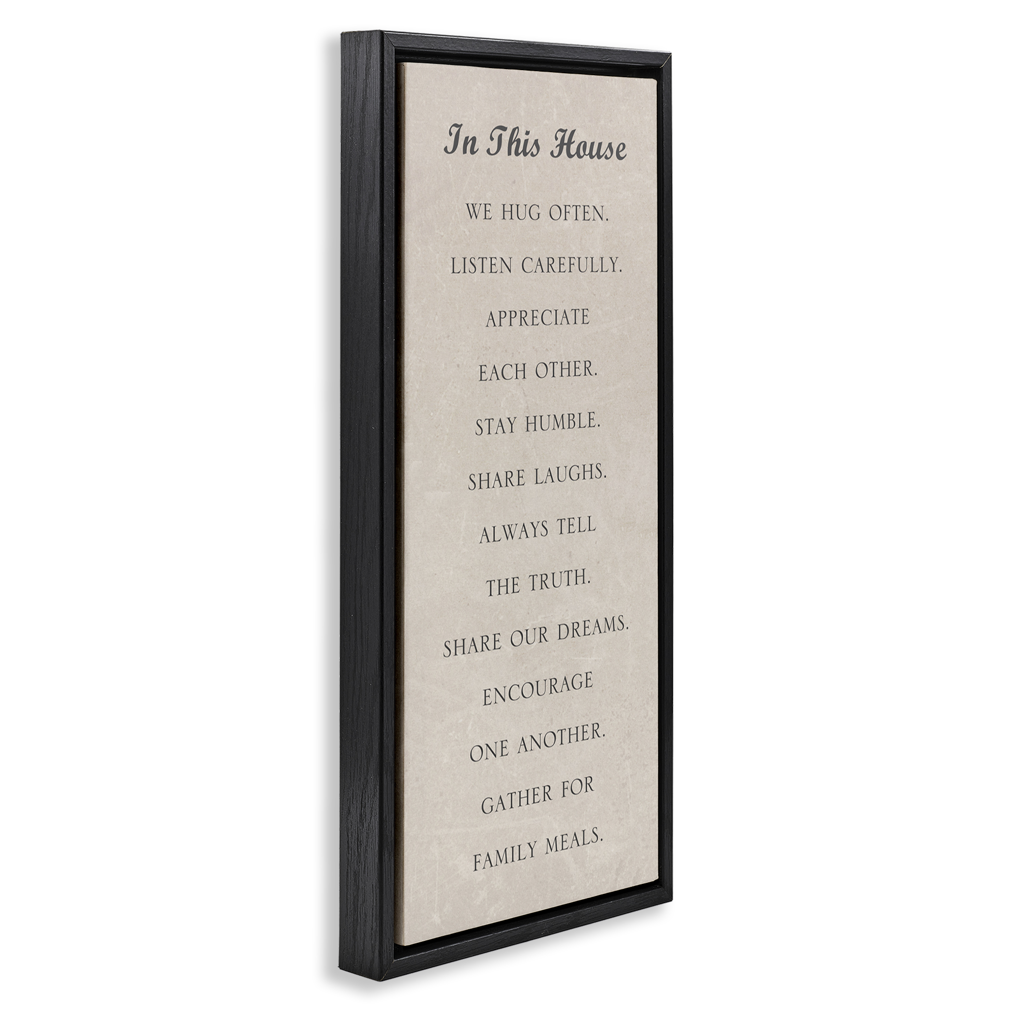 Stupell Industries Family Love Phrases Typography Painting Black Floater Framed Art Print Wall Art, 15 x 31