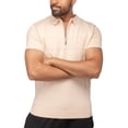 thumbnail image 3 of X RAY JEANS Mens Ottoman Texture Polo Sweater, Sand, S, 3 of 7