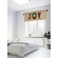 thumbnail image 3 of Christmas Garland Valances for Windows, Joy Red Bow Vintage Brown Linen Winter Light Filtering Window Treatment Valances, Rod Pocket Small Curtains for Kitchen/Bathroom, 54"x18", 3 of 9