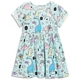 thumbnail image 2 of Robes d'Été Dinosaure pour Fillettes, Vêtements Décontractés à Manches Courtes 3t Bleu, 2 of 10