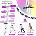 thumbnail image 3 of BELEEV Trottinette pour Enfants à 2 Roues avec Lumières LED, Pliable à Hauteur Réglable pour Garçons et Filles de 3 à 14 Ans, Violet, 3 of 7