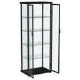 thumbnail image 4 of Aero 5-shelf Display Curio Cabinet with LED Lighting Black, 4 of 15