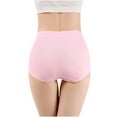 thumbnail image 5 of LYEAA Cotton Underwear for Women High Cut High Waisted Cool Briefs Breathable Comfort Solid Daily Panties Full Fashionable Underpants Pink L, 5 of 5