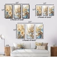 thumbnail image 4 of Designart "White Violets in Retro Bloom" Fractals Framed Wall Art Set Of 3 - White Transitional Frame Gallery Wall Set For Home Decor, 4 of 6