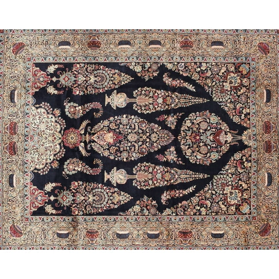 Ahgly Company Machine Washable Indoor Rectangle Traditional Light French Beige Brown Area Rugs, 6' x 9'