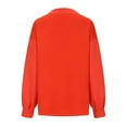 thumbnail image 5 of Itsame Womens Sweatshirts, Casual Loose Solid Color V Neck Oversized Tees Orange XL, 5 of 5