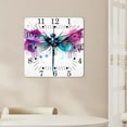 thumbnail image 4 of 10 Inch Wall Clock Battery Operated Square Clock for Office, Kitchen, Outdoor, Living Room,Violet Dragonfly Picture, 4 of 4