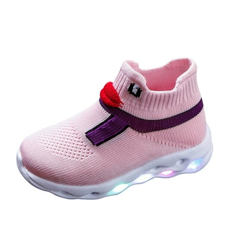 

Wesracia Girls Sandals Toddler Children Kids Baby Girls Boys Mesh Sneakers Sport Shoes LED Light Up Shoes