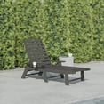 thumbnail image 2 of Flash Furniture Monterey Adjustable Adirondack Lounger with Cup Holder- All-Weather Indoor/Outdoor HDPE Lounge Chair in Gray, 2 of 12
